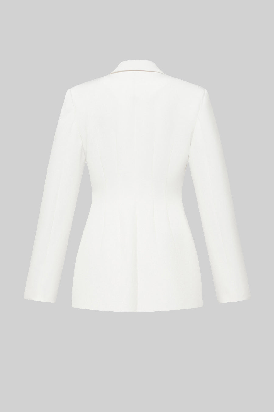 Göğüs Şerit Detaylı Beyaz Blazer