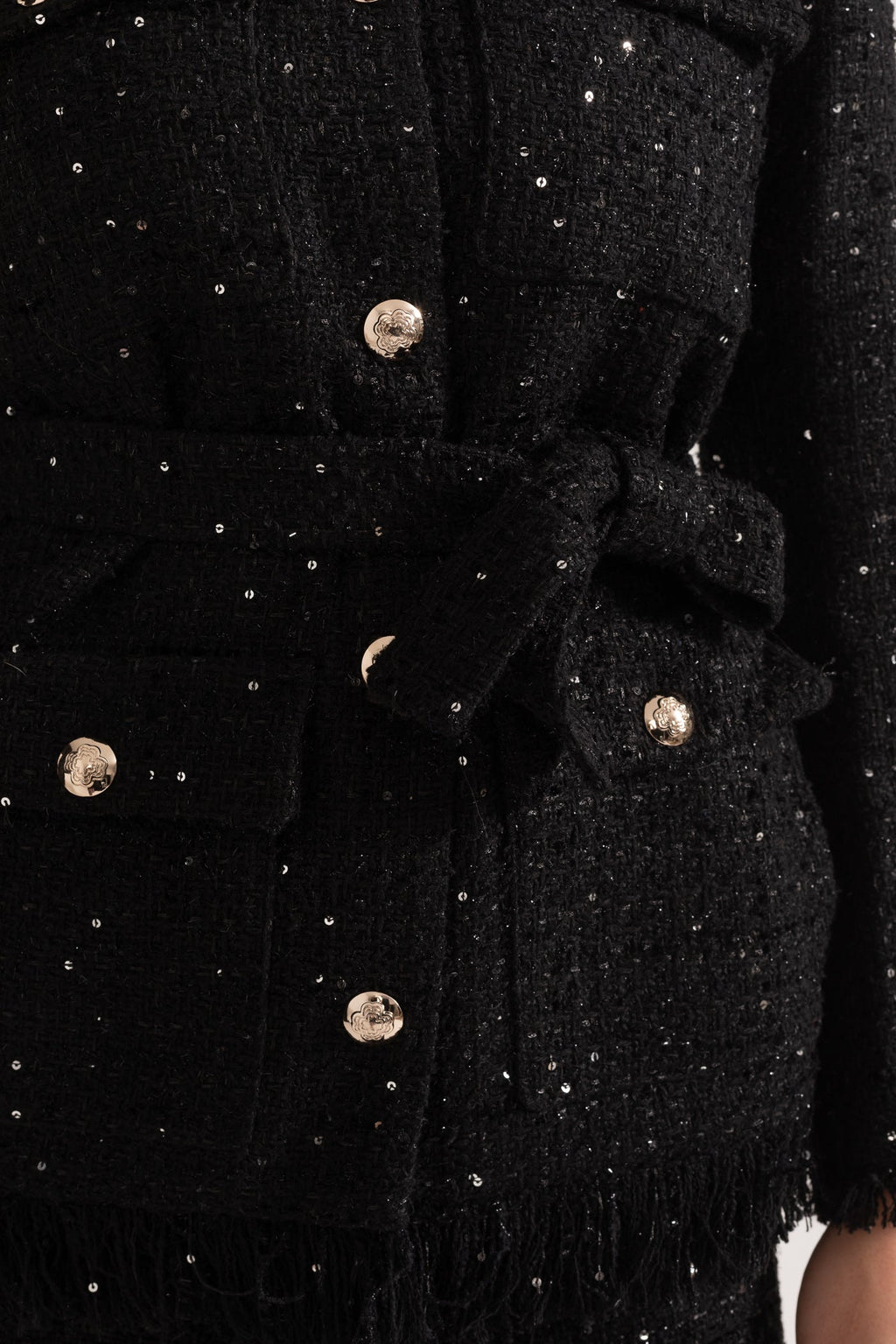 Kemer Detaylı Zarif Tweed Blazer