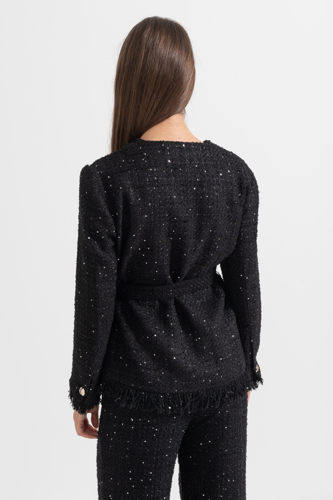 Kemer Detaylı Zarif Tweed Blazer
