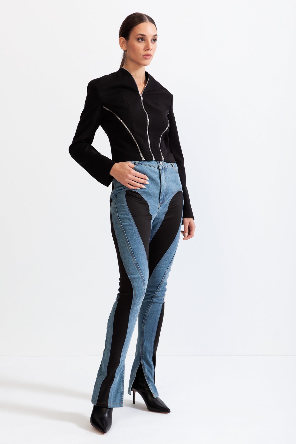 Bicolor Slim Fit Skinny Jeans