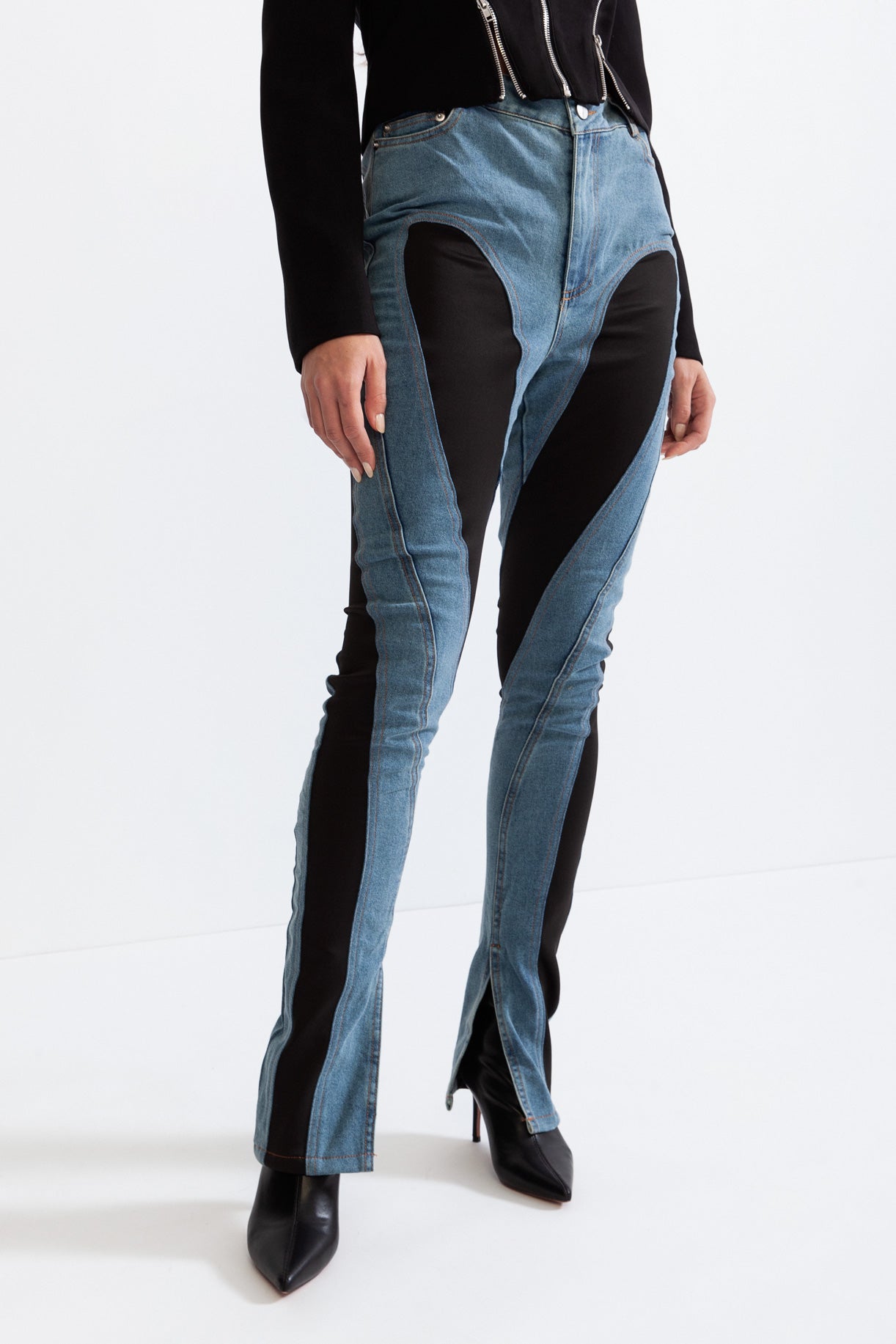 Bicolor Slim Fit Skinny Jeans