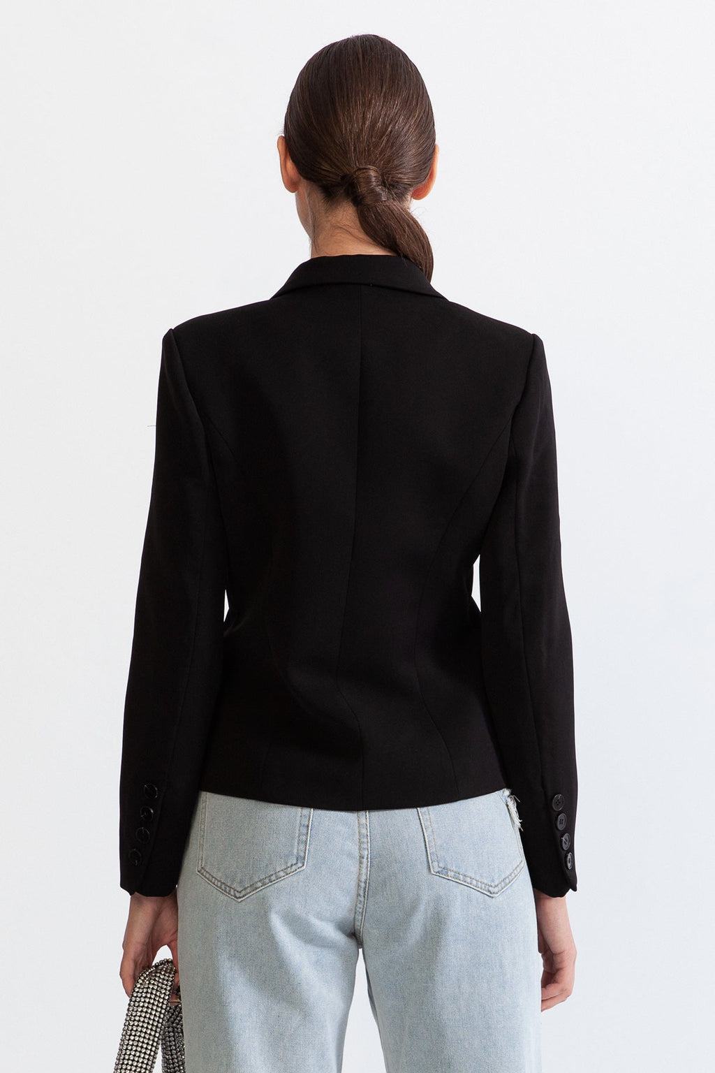 Siyah Fit Fermuarlı Ceket
