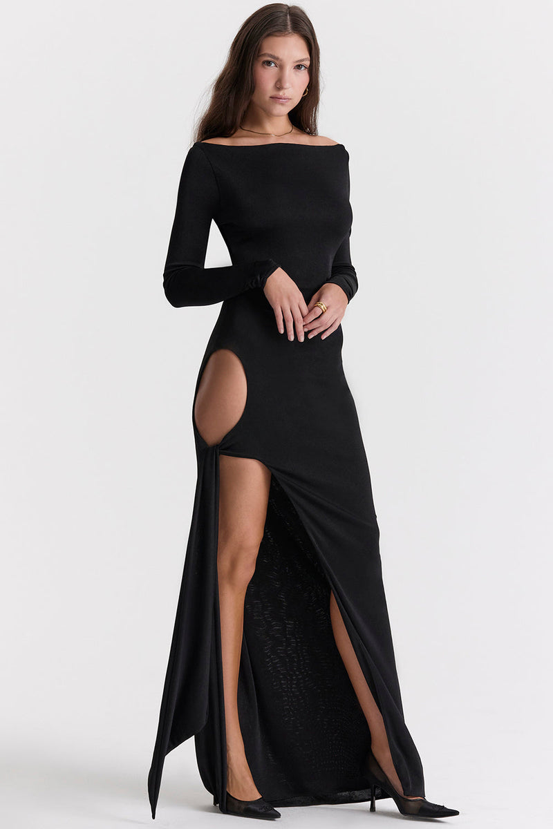 Cut Out Maxi Blackout Dress | Siyah