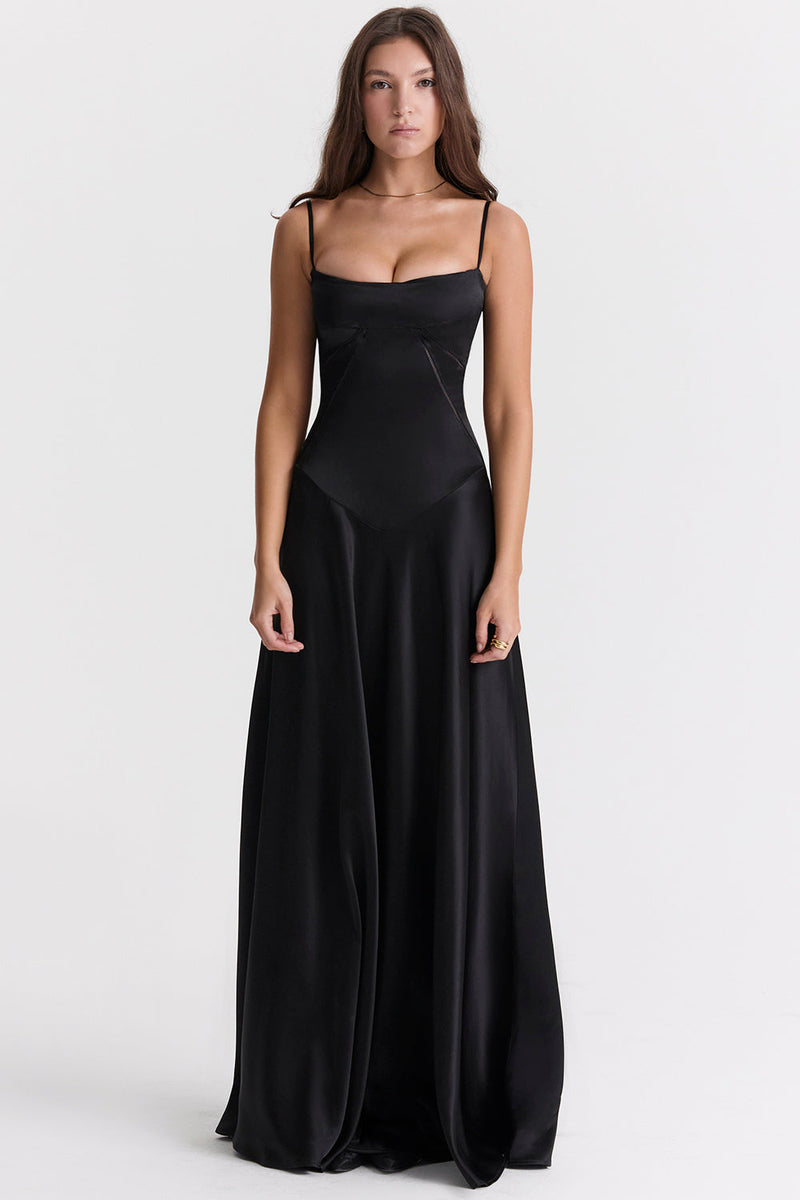 Anabel Black Maxi Elbise | Siyah