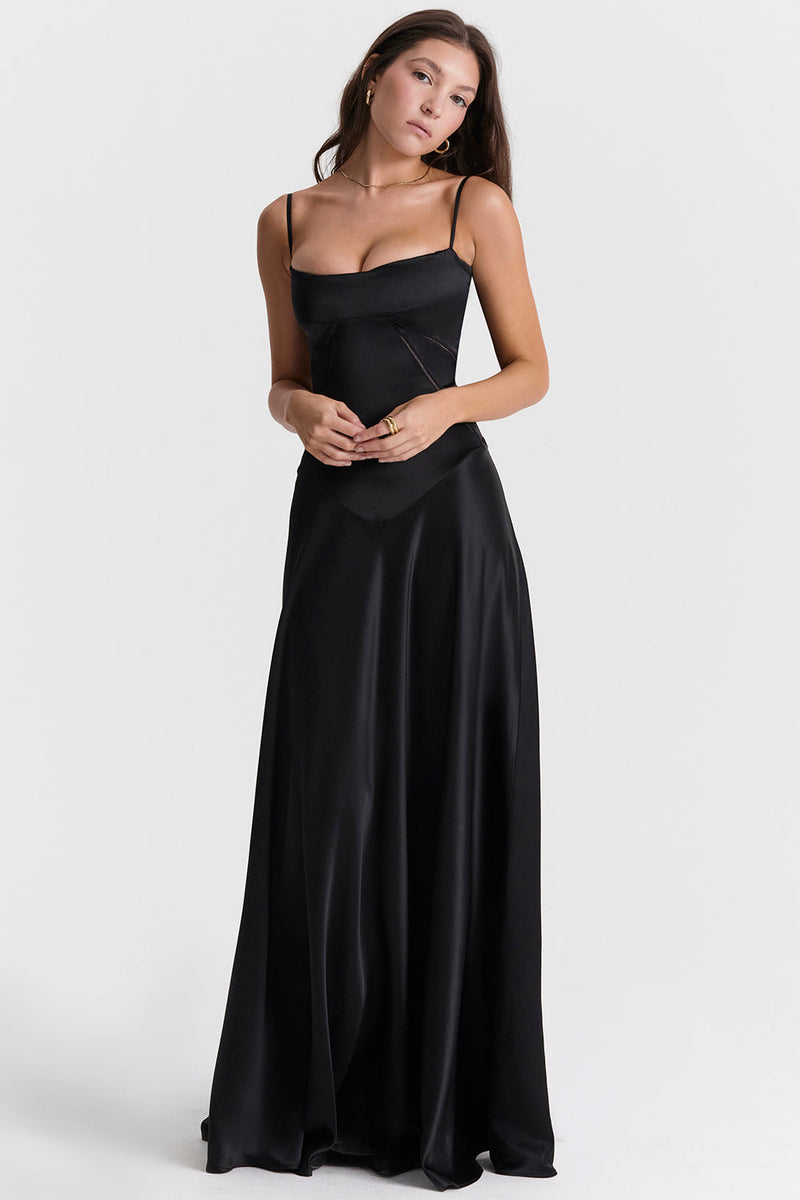 Anabel Black Maxi Elbise | Siyah