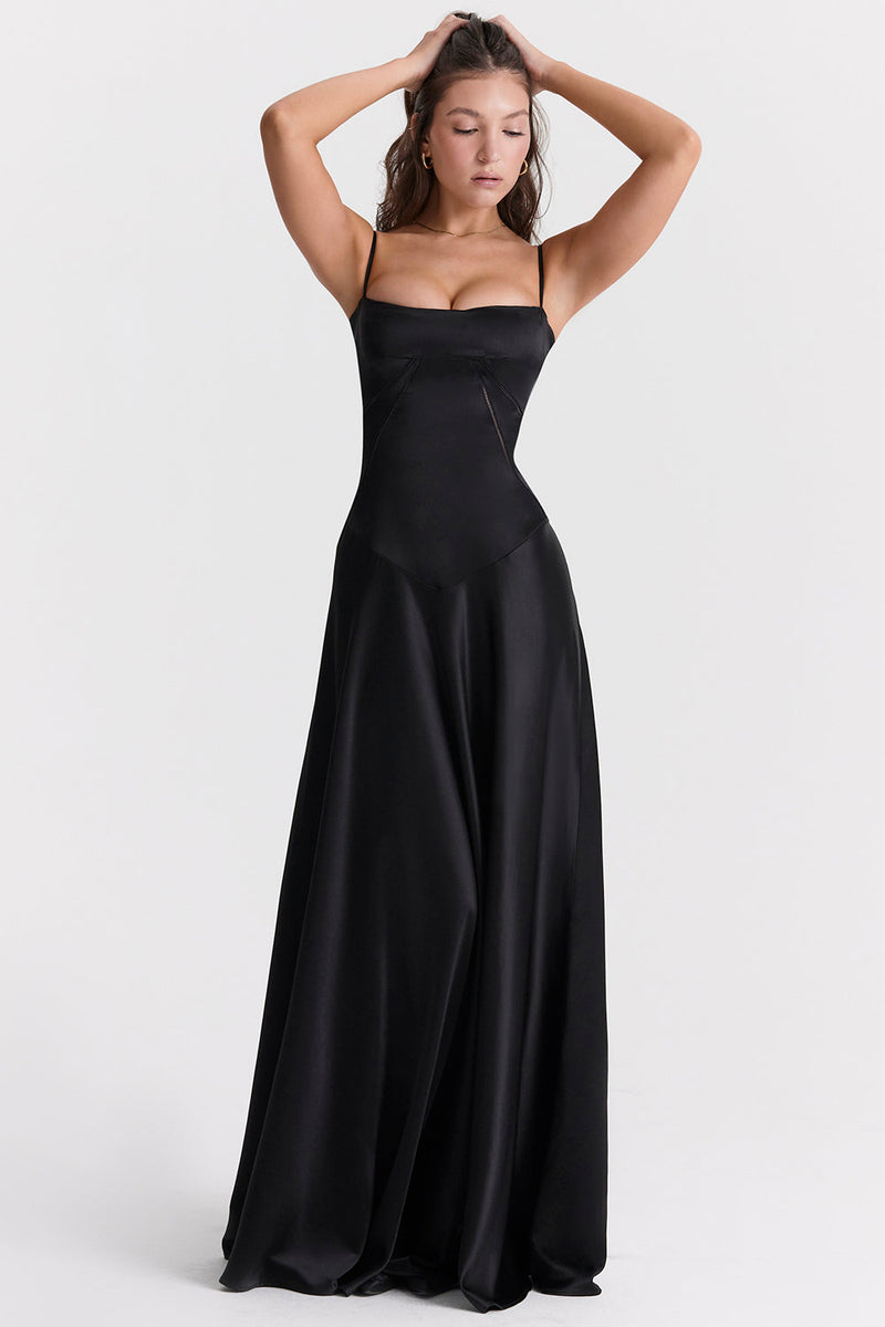 Anabel Black Maxi Elbise | Siyah