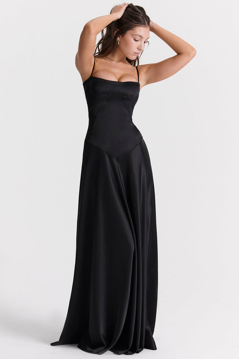 Anabel Black Maxi Elbise | Siyah