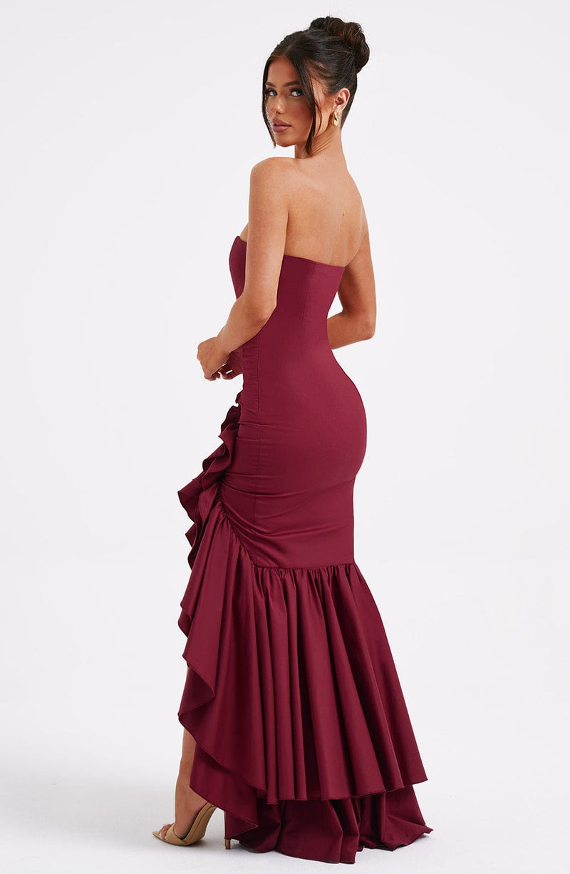 Angelina - Bordo Maxi Elbise