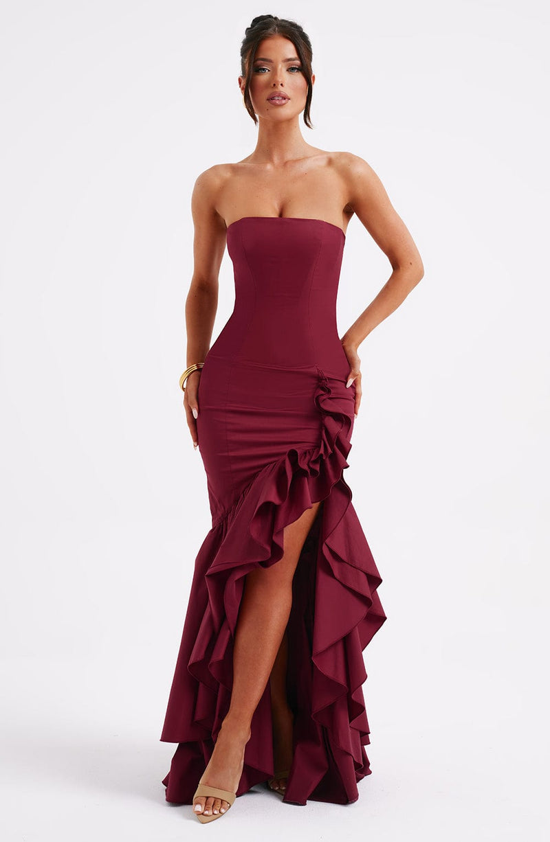 Angelina - Bordo Maxi Elbise