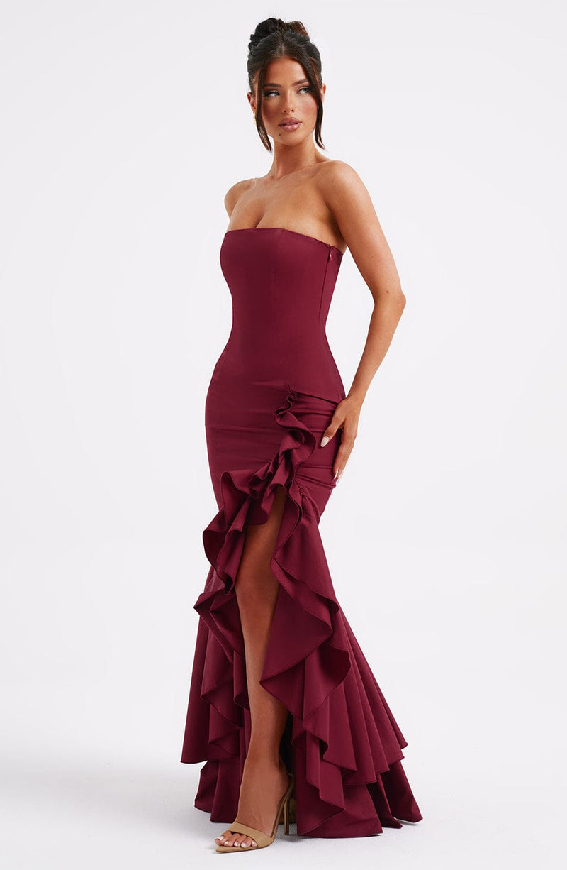 Angelina - Bordo Maxi Elbise