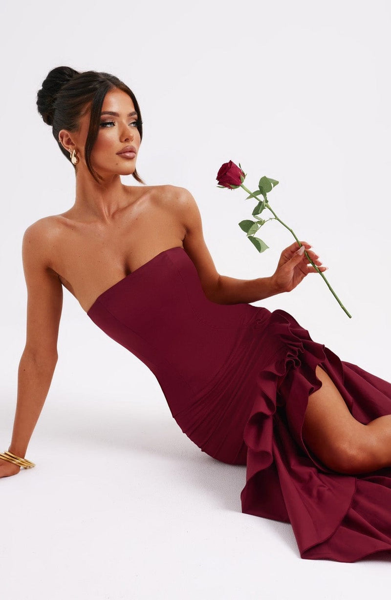 Angelina - Bordo Maxi Elbise