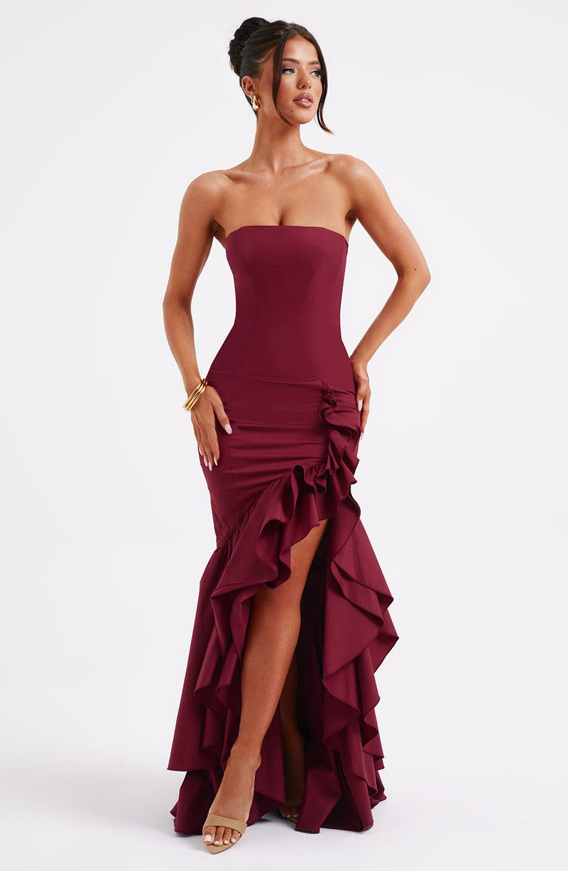 Angelina - Bordo Maxi Elbise