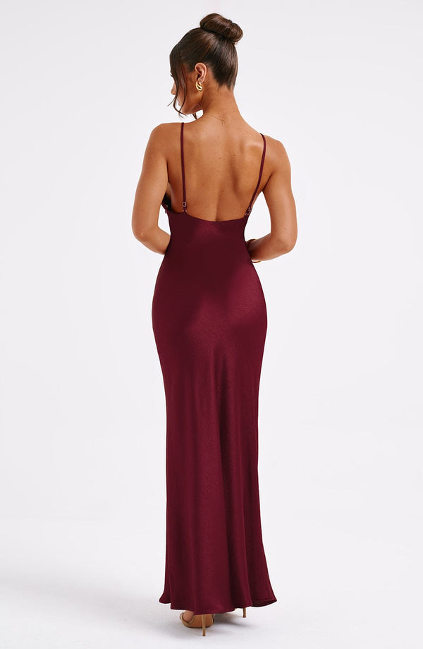 Anja - Bordo Maxi Elbise