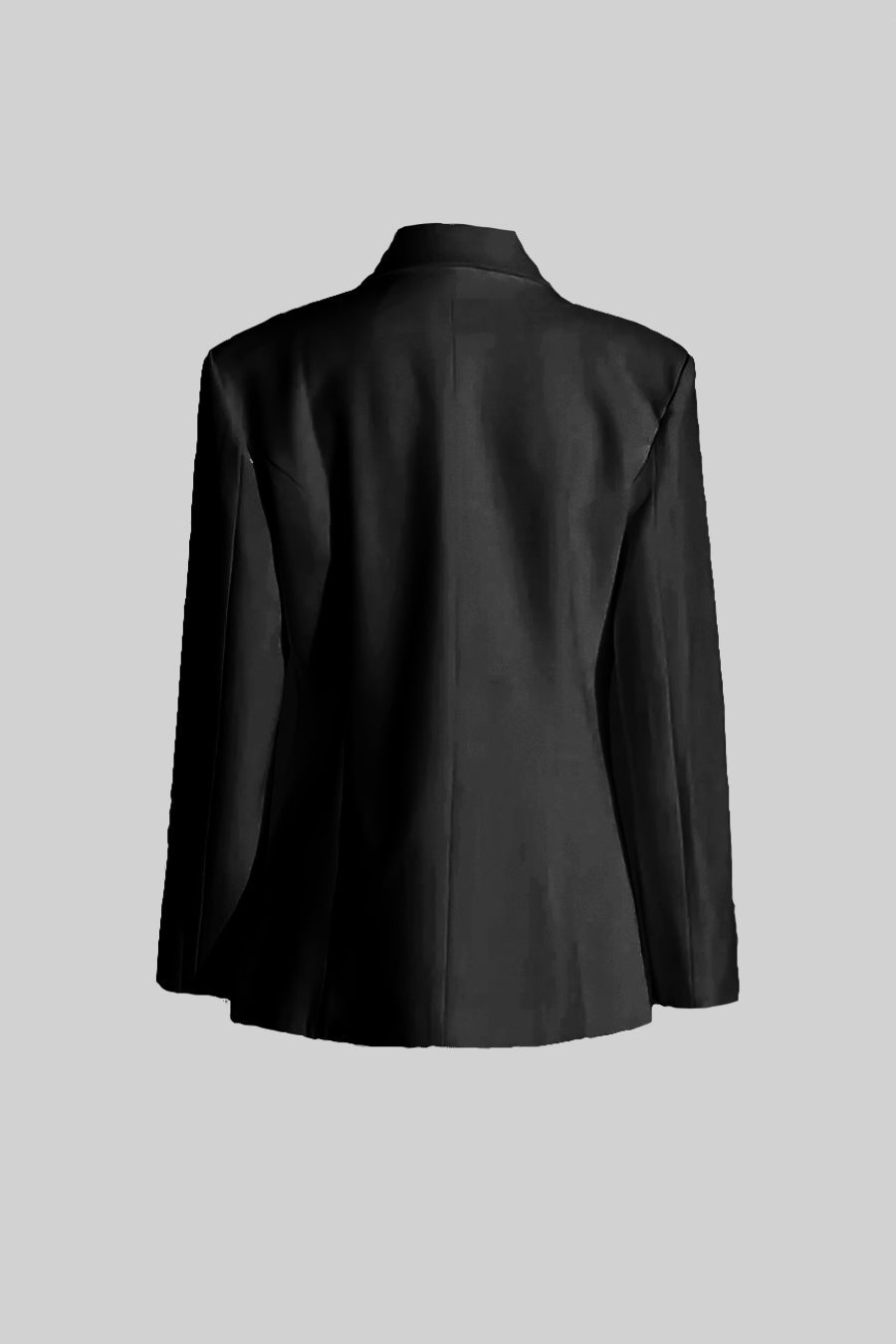 Yıldız Motifli Siyah Çift Düğmeli Blazer