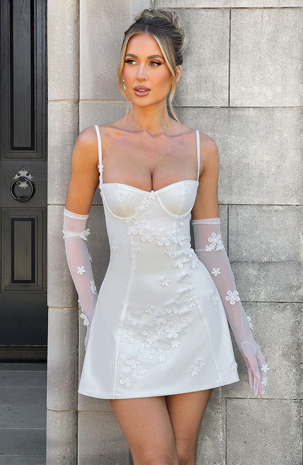 Dalary - Beyaz Mini Elbise