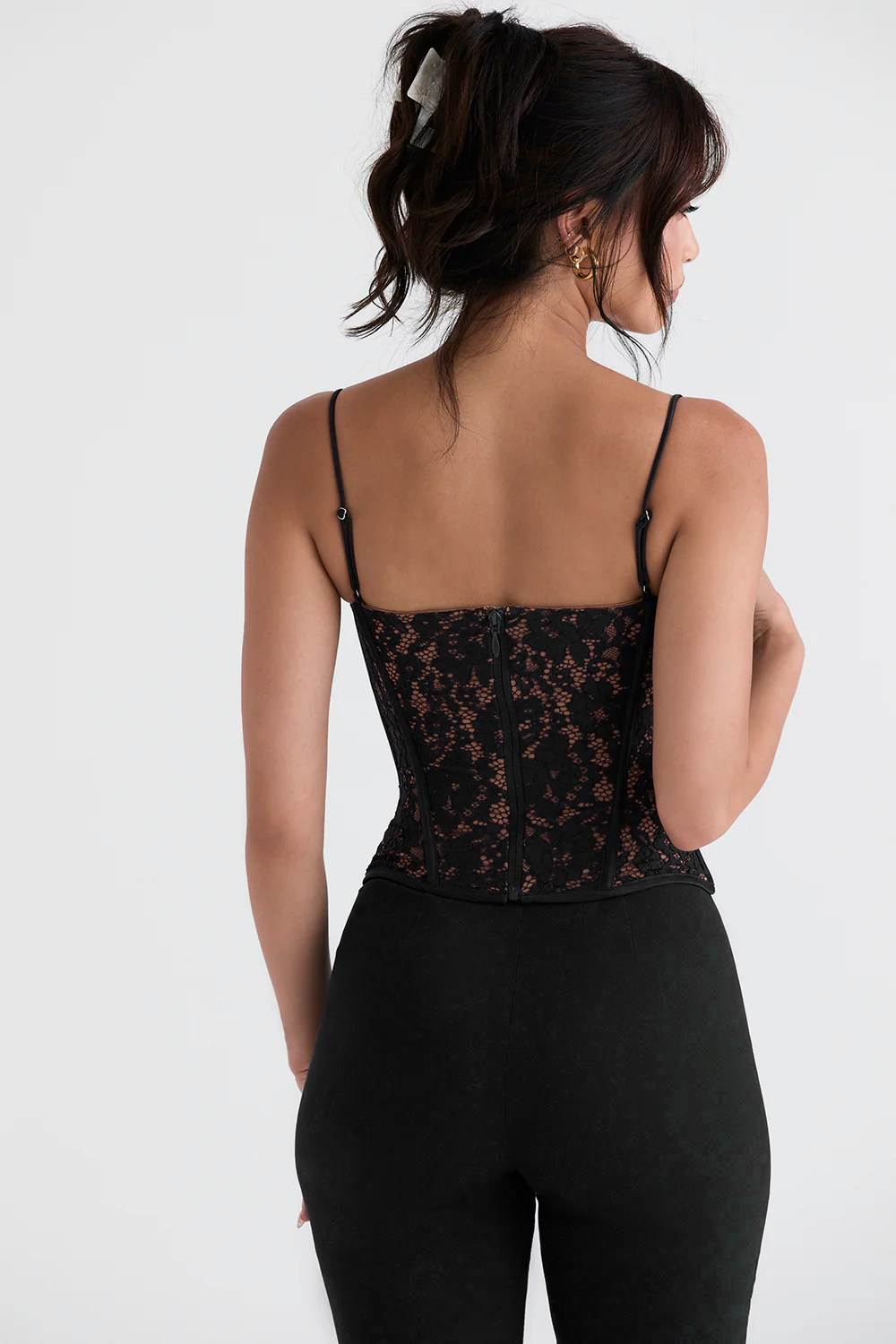 Samantha Preto Dantel Korse