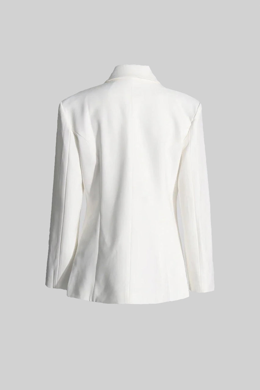 Yıldız Motifli Beyaz Çift Düğmeli Blazer