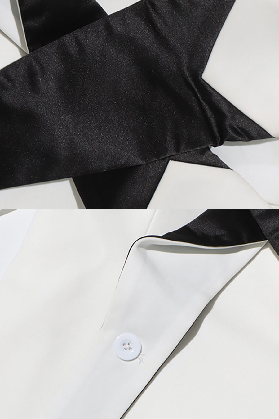 Yıldız Motifli Beyaz Çift Düğmeli Blazer