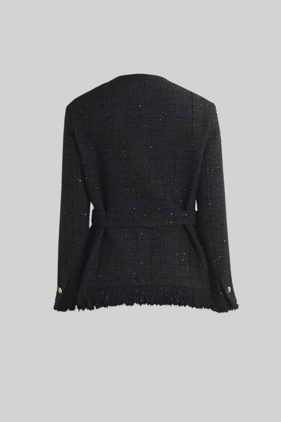 Kemer Detaylı Zarif Tweed Blazer