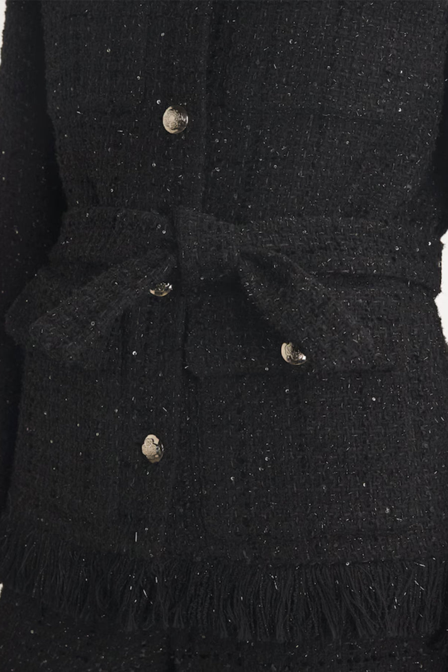 Kemer Detaylı Zarif Tweed Blazer